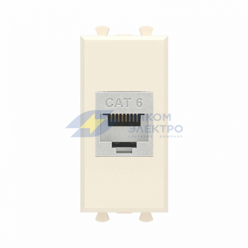 Розетка компьютерная 1мод. Avanti "Ванильная дымка" RJ45 кат.6 без шторок экранир. модульная механизм DKC 4405791 Розетка компьютерная 1мод. Avanti "Ванильная дымка" RJ45 кат.6 без шторок экранир. модульная механизм DKC 4405791