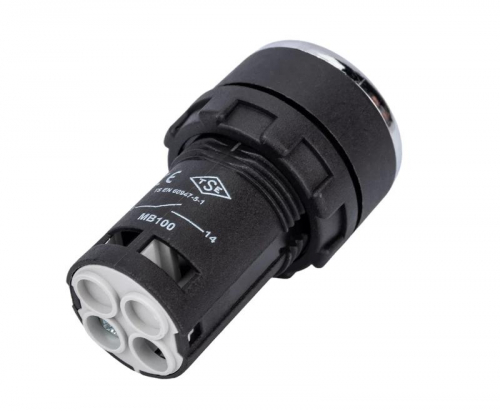Кнопка нажимная моноблочная 22мм IP 40 1НО EMAS MB100DM фото 2