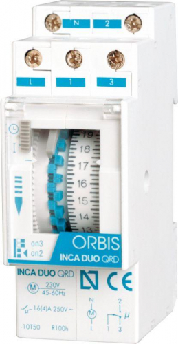 Реле времени модульное суточное INCA DUO D шаг 15мин без рез. ORBIS OB330132 Реле времени модульное суточное INCA DUO D шаг 15мин без рез. ORBIS OB330132