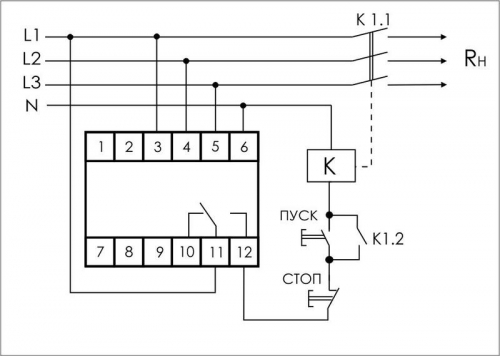 Реле напряжения CP-730 (DIN-рейка 3х400/230 + N 8А IP20) F&F EA04.009.004 фото 2