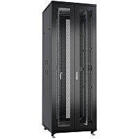 Шкаф монтажный телекоммуникационный напольн. ND-05C-47U80/120-BK 19дюйм 47U 800х1200х2277мм для распределит. и серверн. оборудования; передн. и задн. двойн. перфорир. двери ручки с замком RAL 9004 черн. Cabeus 9754c