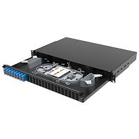 Полка оптическая выдвижн. 1U с адаптерами 8 х duplex SC OS2 в комплекте с лицевой панелью пигтейлами сплайс-кассет(ой/ами) и гильзами КДЗС DKC RNFP9DSCU8