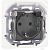 Розетка 1-м СП Inspiria 16А IP44 250В 2P+E защ. шторки с крышкой немецк. стандарт механизм алюм. IEK 673742