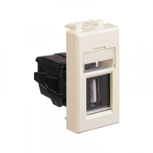 Розетка USB 1мод. Avanti "Ванильная дымка" тип А-А модульная DKC 4405401 фото 2