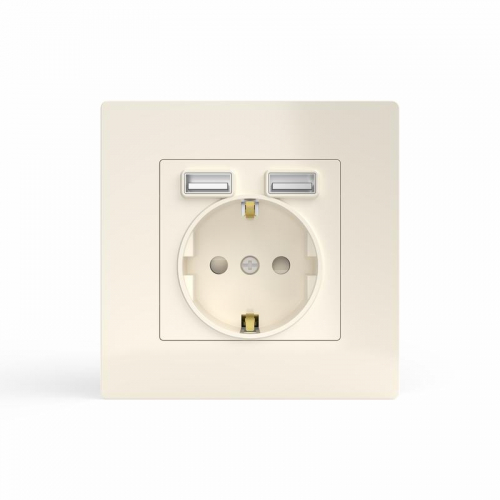 Розетка 1-м СП Pixel с заземл. с 2-мя заряд. устр. USB тип A+A механизм беж. TOKOV ELECTRIC TKE-PX-R1U2A-C02 Розетка 1-м СП Pixel с заземл. с 2-мя заряд. устр. USB тип A+A механизм беж. TOKOV ELECTRIC TKE-PX-R1U2A-C02