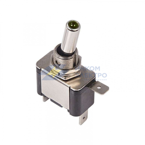 Тумблер 12В 20А (3с) ON-OFF 1п с зел. LED подсветкой (ASW-07D) Rexant 36-4333