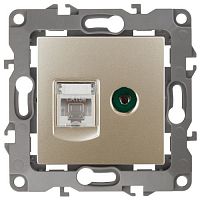 Розетка компьютерная + телевизионная Эра12 12-3110-04 RJ45 + TV IP20 шампань Эра Б0027444