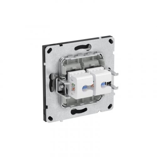 Розетка компьютерная 2-м KANT RJ45 кат.6A без шторки черн. уголь DKC 7012674 фото 5