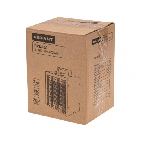 Пушка тепловая электрическая квадратная PTC 2кВт Rexant 60-0041 фото 7