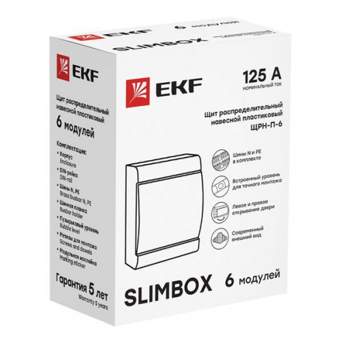 Щит ЩРН-П-6 "SlimBox" IP41 PROxima EKF sb-n-6 фото 2