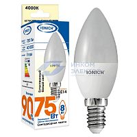 Лампа светодиодная ILED-SMD2835-C37-8-720-220-4-E14 (1300) IONICH 1535