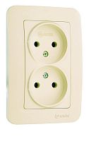 Розетка 2-м СП Lillium N 10А без заземл. крем. Makel 55217