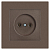 Розетка 1-м СП Accent 6-201-08 16А IP20 250В 2P бронза Intro Б0063670