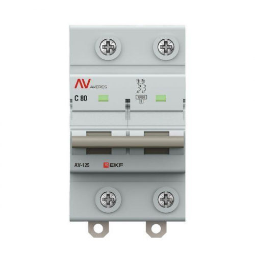 Выключатель автоматический 2п C 80А 10кА AV-125 AVERES EKF mcb125-2-80C-av фото 2