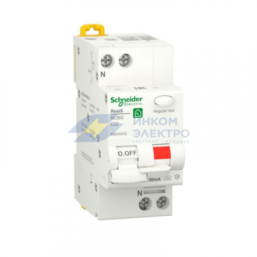 Выключатель автоматический дифференциального тока (ДИФ) RESI9 1P+N С 32А 6000А 30мА тип A SchE R9D55632