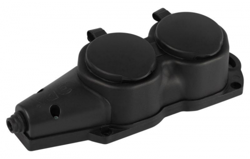 Колодка 2-м с заземл. 16A IP44 KX-2e-B-IP44 каучук. черн. Эра Б0068451 Колодка 2-м с заземл. 16A IP44 KX-2e-B-IP44 каучук. черн. Эра Б0068451