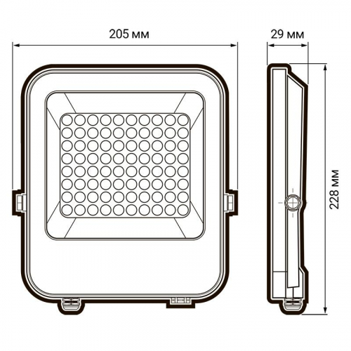 Прожектор светодиодный PFL-S4 100Вт 6500К IP65 80град. ДО с линзовым модулем JazzWay 5036437 фото 5