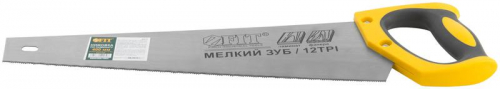 Ножовка по ламинату мелкий каленый зуб 12 ТPI (шаг 2мм) заточка пласт.прорезиненная ручка 400мм FIT 40479 фото 5