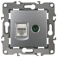 Розетка компьютерная + телевизионная Эра12 12-3110-03 RJ45 + TV IP20 алюм. Эра Б0027443