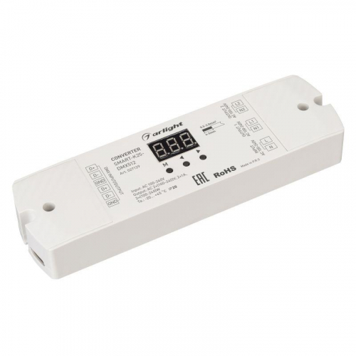 Конвертер SMART-K25-DMX512 (230В 2х1А TRIAC) пластик Arlight 027129 Конвертер SMART-K25-DMX512 (230В 2х1А TRIAC) пластик Arlight 027129