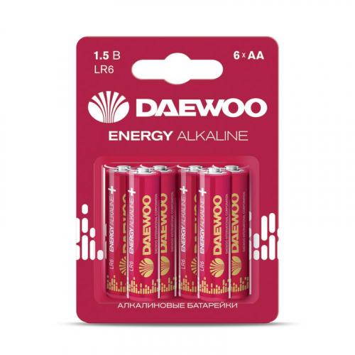 Элемент питания алкалиновый AA/LR6 1.5В Energy Alkaline BL- 6 (блист. 6шт) DAEWOO 5057067 Элемент питания алкалиновый AA/LR6 1.5В Energy Alkaline BL- 6 (блист. 6шт) DAEWOO 5057067
