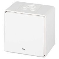 Переключатель Эксперт 11-1507-01 с подсветкой IP55 10АХ-250В ОУ бел. Эра Б0063255