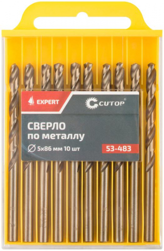 Набор сверл по металлу ЭКСПЕРТ/EXPERT 5х86мм (уп.10шт) Cutop 53-483 фото 3 Набор сверл по металлу ЭКСПЕРТ/EXPERT 5х86мм (уп.10шт) Cutop 53-483 фото 3
