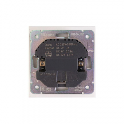 Розетка 1-м СП STRONG MIELE 16А с заземл. защ. шторки с USB A+C быстрой зарядки 5В/3А жемчуж. Kranz KR-78-0704-4 фото 3 Розетка 1-м СП STRONG MIELE 16А с заземл. защ. шторки с USB A+C быстрой зарядки 5В/3А жемчуж. Kranz KR-78-0704-4 фото 3