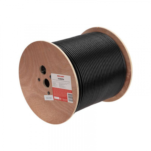 Кабель витая пара F/UTP кат.6 4PR 23AWG solid PE OUTDOOR черн. (м) Rexant 01-0158 фото 2