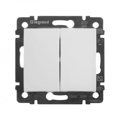 Переключатель проходной 2-кл. СП Valena 10А IP31 250В механизм бел. IEK 774408 фото 2