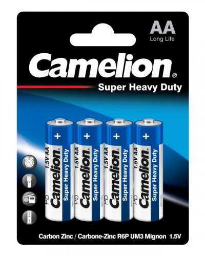 Элемент питания солевой AA/R6 R6P-BP4B BL-4 син. (блист.4шт) Camelion 3215 фото 3