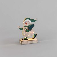 Фигура деревянная "Снеговик" 18см 5LED тепл. бел. 0.1Вт IP20 с подсветкой Neon-Night 504-017