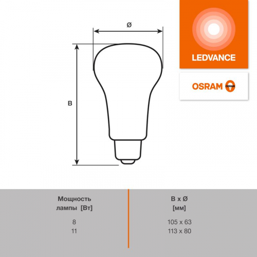 Лампа светодиодная LED G4 Value LVR80100 11W/927 CRI95 11Вт 2700К 1100лм грибовидная матов. E27 170-250В OSRAM 4610590511761 фото 5