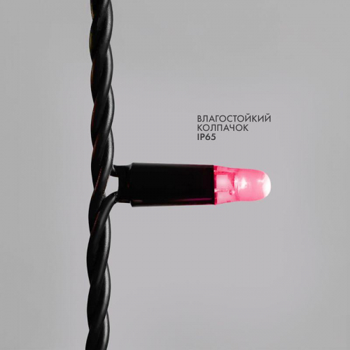 Гирлянда светодиодная "Айсикл" (бахрома) 4.8х0.6м 176LED RGB IP65 динамика 230В провод ПВХ черн. (нужен контроллер 245-908) Neon-Night 245-208 фото 3
