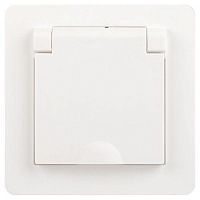 Розетка 1-м СП Style 7-209-01 16А IP44 250В 2P+E Schuko защ. шторки с крышкой бел. Intro Б0060645