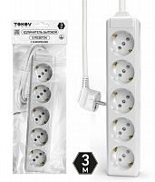 Удлинитель 5х3м с заземл. 10А 3х1.5 TOKOV ELECTRIC TKL-C01-BU5-3-1.5-Z