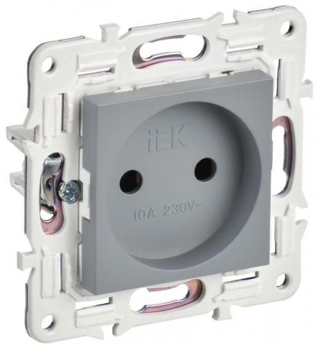 Розетка SKANDY 10А без заземл. без защ. шторок SK-R02Gr сер. IEK SK-R10-10-K03 Розетка SKANDY 10А без заземл. без защ. шторок SK-R02Gr сер. IEK SK-R10-10-K03