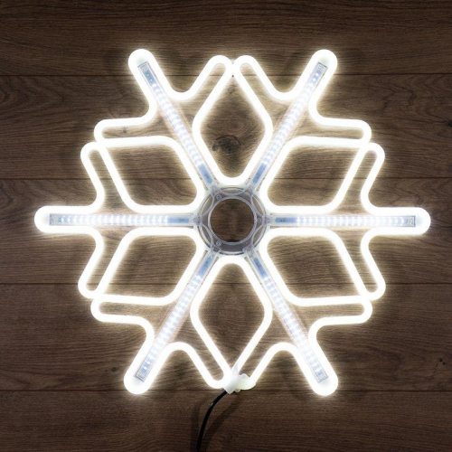 Фигура светодиодная "Снежинка" 60х60см LED бел. 50Вт IP65 эффект тающих сосулек гибкий неон Neon-Night 501-225 фото 3