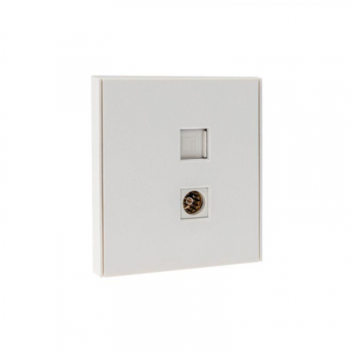 Розетка компьютерная + телевизионная СП STRONG MIELE RJ45 кат.6 + TV жемчуж. Kranz KR-78-0722-4 фото 5