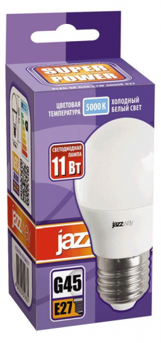 Лампа светодиодная PLED-SP 11Вт G45 5000К E27 230В/50Гц JazzWay 5019393 фото 2 Лампа светодиодная PLED-SP 11Вт G45 5000К E27 230В/50Гц JazzWay 5019393 фото 2