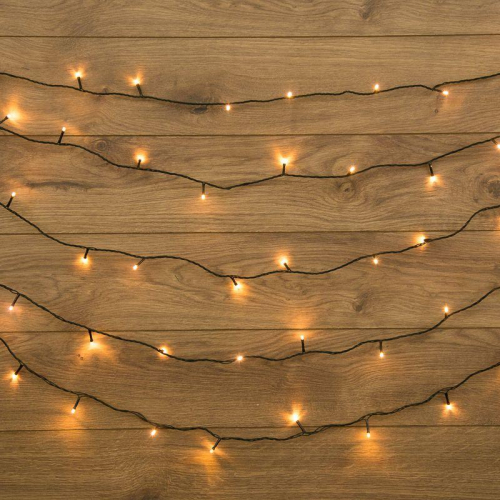 Гирлянда светодиодная "Твинкл Лайт" 10м 80LED тепл. бел. 5.7Вт 220-240В IP20 с контроллером 8 режимов провод ПВХ темн. зел. Neon-Night 303-046