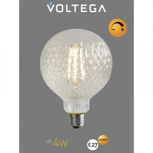 Лампа светодиодная филаментная Loft 271 YX-G125175LFFEC01 4Вт 2200К E27 DIM Voltega 8574 фото 6 Лампа светодиодная филаментная Loft 271 YX-G125175LFFEC01 4Вт 2200К E27 DIM Voltega 8574 фото 6