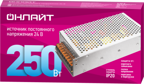 Драйвер для светодиодной ленты 90 645 OD-P250-IP20-24V ОНЛАЙТ 90645 фото 2