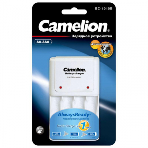 Устройство зарядное BC 1010B (C-1010B/2-4AA/AAA/200мА свет. индик.) бел. Camelion 10357 фото 2