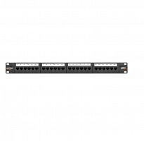 Патч-панель 19дюйм 1U 24 порта кат.6 (класс E) 250МГц RJ45/8P8C 110/KRONE T568A/B неэкран. с органайзером черн. NIKOMAX NMC-RP24UE2-1U-BK