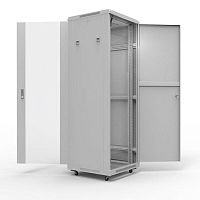 Шкаф телекоммуникационный напольный 19дюйм 22U 600х1000мм передняя дверь стекло дверь задняя металл разборный сер. RAL7035 Rexant 04-2315
