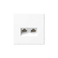 Розетка компьютерная 2-м ArtGallery RJ45 + RJ45 кат.5E механизм бел. SE GAL000185