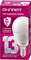 Лампа светодиодная 90 425 OLL-G45-13-230-4K-E14-FR 13Вт шар 4000К E14 90-240В PRO ОНЛАЙТ 90425