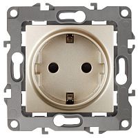 Розетка 1-м СП Эра12 12-2101-04 16А IP20 16AX 250В 2P+E Schuko механизм шампань Эра Б0014678