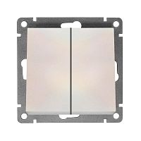 Выключатель 2-кл. СП Афина 10А IP20 механизм жемчуж. Universal A0023-OBr